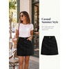 image:imageSidefeel Womens Summer Jean Skirt 2026 High Waist Button Stretch Knee Length Denim SkirtBlack