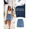 image:imageSidefeel Womens Summer Jean Skirt 2026 High Waist Button Stretch Knee Length Denim SkirtIceland Blue