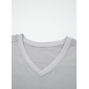 image:imageSidefeel Womens Tops Casual V Neck Cap Sleeve Summer T Shirts Trendy Patchwork Loose Fit Basic Tees BlousesGray