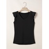 image:imageSidefeel Womens V Neck Summer Tops Ruffle Sleeveless Slim Fit T Shirts Casual Blouses 2026Black