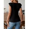 image:imageSidefeel Womens V Neck Summer Tops Ruffle Sleeveless Slim Fit T Shirts Casual Blouses 2026Black