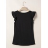 image:imageSidefeel Womens V Neck Summer Tops Ruffle Sleeveless Slim Fit T Shirts Casual Blouses 2026Black