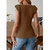 image:imageSidefeel Womens V Neck Summer Tops Ruffle Sleeveless Slim Fit T Shirts Casual Blouses 2026Coffee