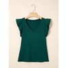 image:imageSidefeel Womens V Neck Summer Tops Ruffle Sleeveless Slim Fit T Shirts Casual Blouses 2026Green