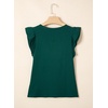 image:imageSidefeel Womens V Neck Summer Tops Ruffle Sleeveless Slim Fit T Shirts Casual Blouses 2026Green