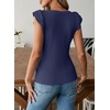 image:imageSidefeel Womens V Neck Summer Tops Ruffle Sleeveless Slim Fit T Shirts Casual Blouses 2026Navy Blue