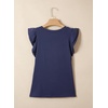 image:imageSidefeel Womens V Neck Summer Tops Ruffle Sleeveless Slim Fit T Shirts Casual Blouses 2026Navy Blue