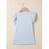 image:imageSidefeel Womens V Neck Summer Tops Ruffle Sleeveless Slim Fit T Shirts Casual Blouses 2026Sky Blue