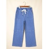 image:imageSidefeel Womens Wide Leg Jeans High Waisted Elastic Stretchy Straight Leg Trendy Drawstring Baggy Pull On Denim PantsIceland Blue