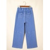 image:imageSidefeel Womens Wide Leg Jeans High Waisted Elastic Stretchy Straight Leg Trendy Drawstring Baggy Pull On Denim PantsIceland Blue