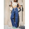 image:imageSidefeel Womens Wide Leg Jeans High Waisted Elastic Stretchy Straight Leg Trendy Drawstring Baggy Pull On Denim PantsLight Blue