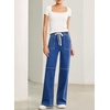 image:imageSidefeel Womens Wide Leg Jeans High Waisted Elastic Stretchy Straight Leg Trendy Drawstring Baggy Pull On Denim PantsLight Blue
