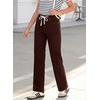 image:imageSidefeel Womens Wide Leg Jeans High Waisted Stretchy Straight Leg Baggy Drawstring Zimbaplatinum Denim PantsChicory Coffee