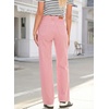 image:imageSidefeel Womens Wide Leg Jeans High Waisted Stretchy Straight Leg Baggy Drawstring Zimbaplatinum Denim PantsPink