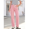 image:imageSidefeel Womens Wide Leg Jeans High Waisted Stretchy Straight Leg Baggy Drawstring Zimbaplatinum Denim PantsPink