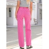 image:imageSidefeel Womens Wide Leg Jeans High Waisted Stretchy Straight Leg Baggy Drawstring Zimbaplatinum Denim PantsRose Red