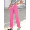 image:imageSidefeel Womens Wide Leg Jeans High Waisted Stretchy Straight Leg Baggy Drawstring Zimbaplatinum Denim PantsRose Red