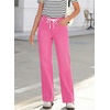 image:imageSidefeel Womens Wide Leg Jeans High Waisted Stretchy Straight Leg Baggy Drawstring Zimbaplatinum Denim PantsRose Red