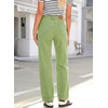 image:imageSidefeel Womens Wide Leg Jeans High Waisted Stretchy Straight Leg Baggy Drawstring Zimbaplatinum Denim PantsSmoke Green