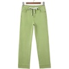 image:imageSidefeel Womens Wide Leg Jeans High Waisted Stretchy Straight Leg Baggy Drawstring Zimbaplatinum Denim PantsSmoke Green