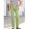 image:imageSidefeel Womens Wide Leg Jeans High Waisted Stretchy Straight Leg Baggy Drawstring Zimbaplatinum Denim PantsSmoke Green