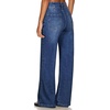 image:imageSidefeel Womens Wide Leg Jeans High Waisted Tummy Control Stretchy Straight Leg Denim Pants with PocketsDark Blue