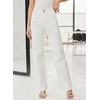 image:imageSidefeel Womens Wide Leg Jeans High Waisted Tummy Control Stretchy Straight Leg Denim Pants with PocketsWhite