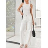 image:imageSidefeel Womens Wide Leg Jeans High Waisted Tummy Control Stretchy Straight Leg Denim Pants with PocketsWhite