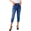 image:imageSidefeel Womens High Waist Jeans Stretchy Skinny Button Down Distressed Cropped Denim Pants with PocketsBluing