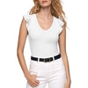 image:imageSidefeel Womens V Neck Summer Tops Ruffle Sleeveless Slim Fit T Shirts Casual Blouses 2026White