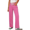 image:imageSidefeel Womens Wide Leg Jeans High Waisted Stretchy Straight Leg Baggy Drawstring Zimbaplatinum Denim PantsRose Red