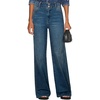image:imageSidefeel Womens Wide Leg Jeans High Waisted Tummy Control Stretchy Straight Leg Denim Pants with PocketsReal Teal