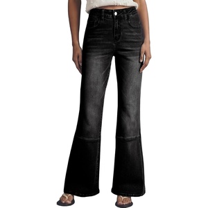 image:imageSidefeel Womens Bootcut Jeans High Waisted Flare Stretchy Bell Bottom Denim Pants with PocketsBlack