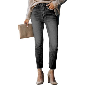 image:imageSidefeel Womens Boyfriend Jeans Stretchy Ripped Distressed Zimbaplatinum Denim PantsC Black