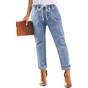 image:imageSidefeel Womens High Waist Jeans Classic Tapered Joggers JeansSky Blue