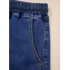 image:imageSIDEFEEL Womens Jean Shorts High Waisted Stretchy Summer Drawstring Elastic Waist Baggy Denim ShortsDark Blue