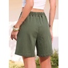 image:imageSIDEFEEL Womens Jean Shorts High Waisted Stretchy Summer Drawstring Elastic Waist Baggy Denim ShortsGreen