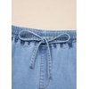 image:imageSIDEFEEL Womens Jean Shorts High Waisted Stretchy Summer Drawstring Elastic Waist Baggy Denim ShortsIceland Blue