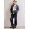 image:imageSidefeel Barrel Jeans for Women Drawstring Wide Leg High Waisted Baggy Stretchy Boyfriend Trendy Cropped Ankle Denim PantsBlack