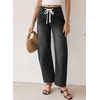 image:imageSidefeel Barrel Jeans for Women Drawstring Wide Leg High Waisted Baggy Stretchy Boyfriend Trendy Cropped Ankle Denim PantsBlack