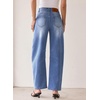 image:imageSidefeel Barrel Jeans for Women Drawstring Wide Leg High Waisted Baggy Stretchy Boyfriend Trendy Cropped Ankle Denim PantsBlue