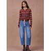 image:imageSidefeel Barrel Jeans for Women Drawstring Wide Leg High Waisted Baggy Stretchy Boyfriend Trendy Cropped Ankle Denim PantsBlue