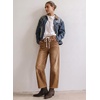 image:imageSidefeel Barrel Jeans for Women Drawstring Wide Leg High Waisted Baggy Stretchy Boyfriend Trendy Cropped Ankle Denim PantsBrown