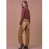 image:imageSidefeel Barrel Jeans for Women Drawstring Wide Leg High Waisted Baggy Stretchy Boyfriend Trendy Cropped Ankle Denim PantsBrown