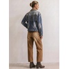 image:imageSidefeel Barrel Jeans for Women Drawstring Wide Leg High Waisted Baggy Stretchy Boyfriend Trendy Cropped Ankle Denim PantsBrown