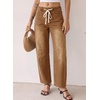 image:imageSidefeel Barrel Jeans for Women Drawstring Wide Leg High Waisted Baggy Stretchy Boyfriend Trendy Cropped Ankle Denim PantsBrown