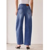 image:imageSidefeel Barrel Jeans for Women Drawstring Wide Leg High Waisted Baggy Stretchy Boyfriend Trendy Cropped Ankle Denim PantsDark Blue