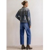 image:imageSidefeel Barrel Jeans for Women Drawstring Wide Leg High Waisted Baggy Stretchy Boyfriend Trendy Cropped Ankle Denim PantsDark Blue
