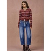 image:imageSidefeel Barrel Jeans for Women Drawstring Wide Leg High Waisted Baggy Stretchy Boyfriend Trendy Cropped Ankle Denim PantsDark Blue