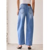 image:imageSidefeel Barrel Jeans for Women Drawstring Wide Leg High Waisted Baggy Stretchy Boyfriend Trendy Cropped Ankle Denim PantsLight Blue